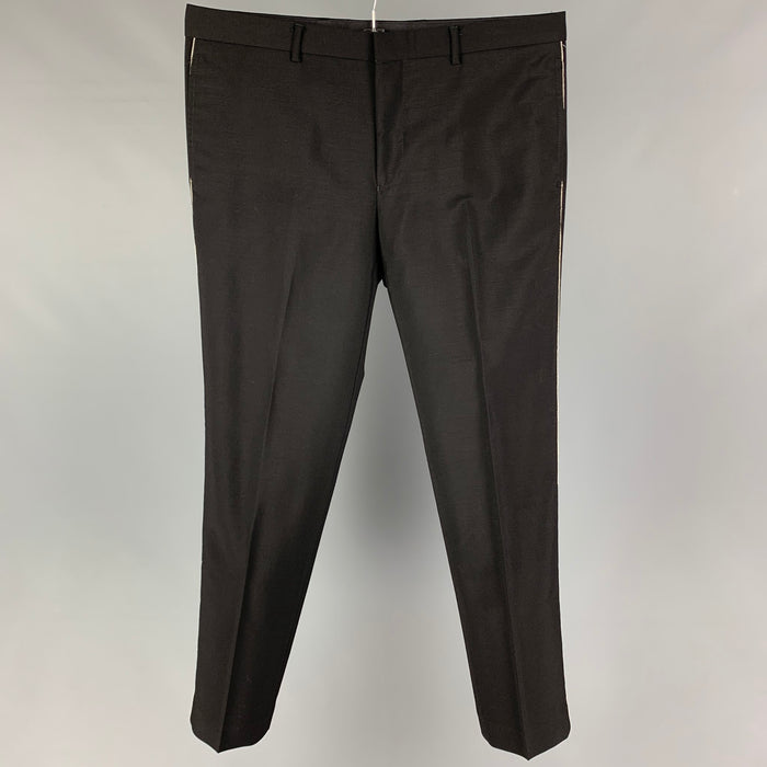 GIVENCHY Size 36 Black Wool Blend Zip Fly Dress Pants