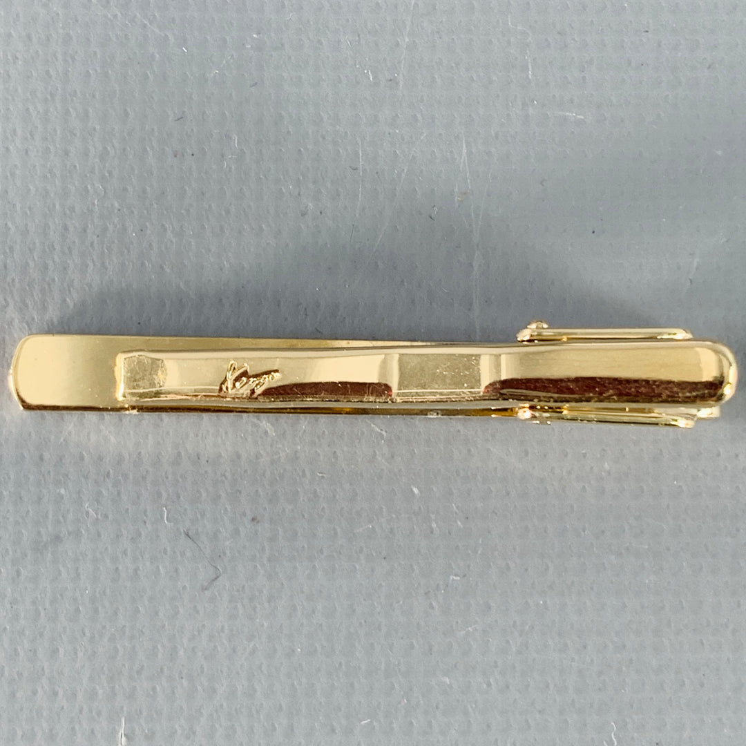 KENZO Gold Engraved Monogram Metal Cuff Links