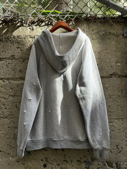 ENFANTS RICHES DEPRIMES ERD XL Grey Patch Cotton Hooded Sweatshirt