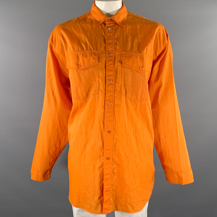 THE FRANKIE SHOP Size M Orange Polyester Oversized Long Sleeve Shirt