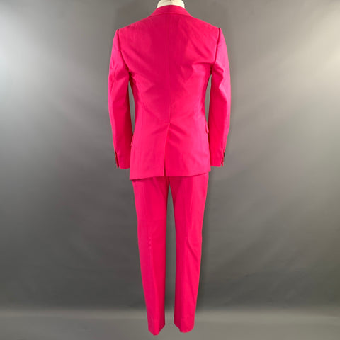 ALEXANDER MCQUEEN Chest Size 36 Pink Wool Peak Lapel 30 30 Suit