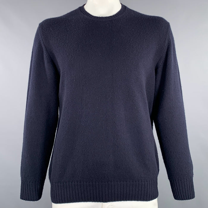 LORO PIANA Size L Navy Cashmere Crew Neck Sweater