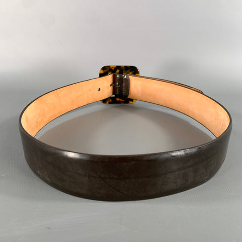 ANNA BELLA Brown Tan Tortoise Leather Belt