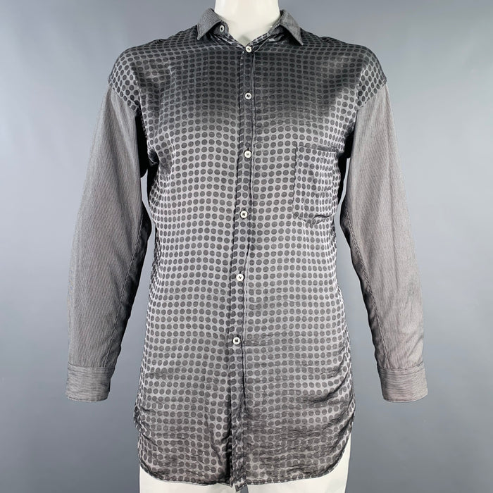 COMME des GARCONS SHIRT Size L Grey Charcoal Mixed Patterns Long Sleeve Shirt