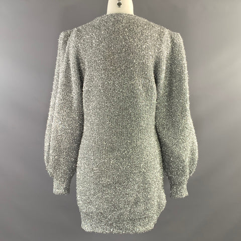 RONNY KOBO Size XS S Silver Metallic Knit Mini Dress