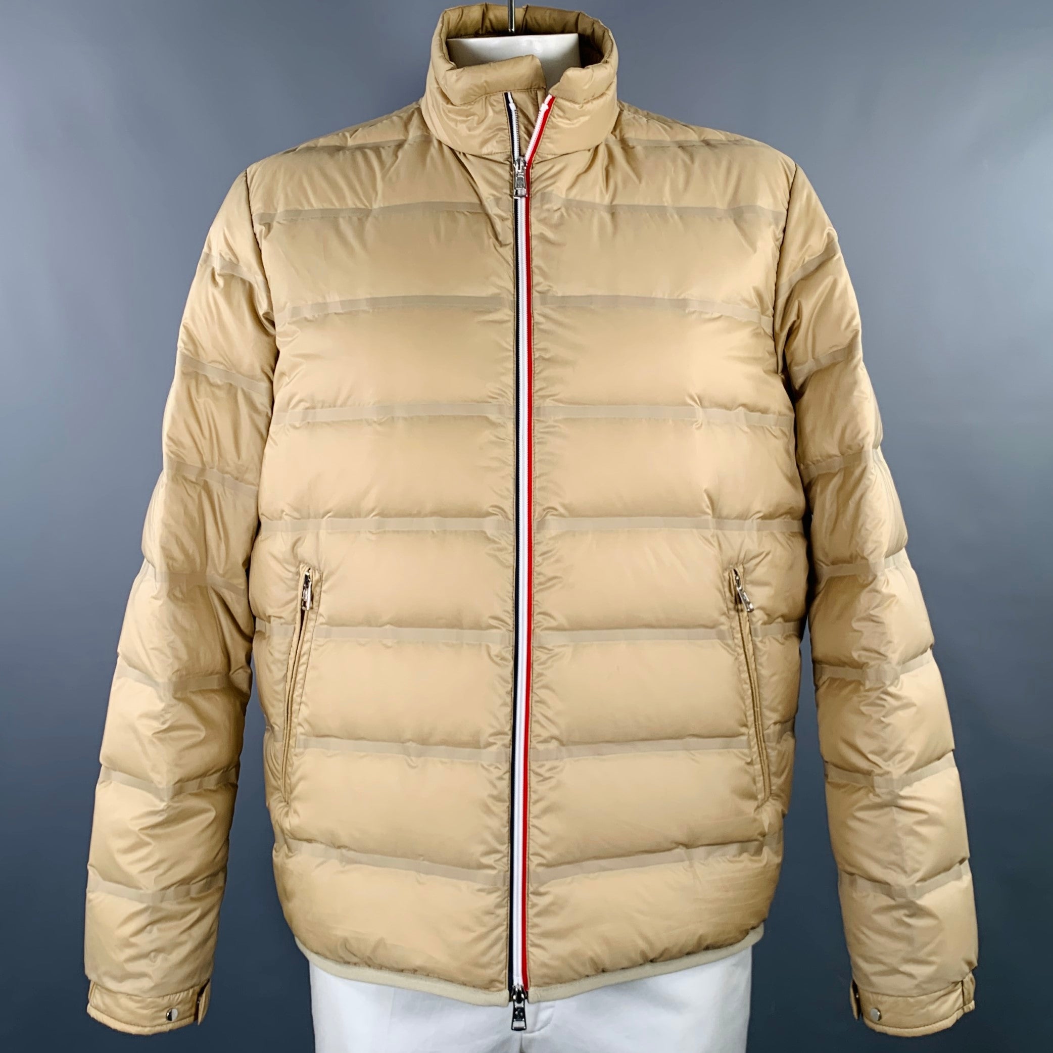 MONCLER GENIUS Size XXXL Khaki Quilted Down Filled Polyester Jacket