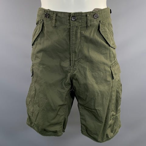 VISVIM Size M Green Cotton Cargo Pockets Shorts