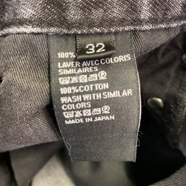 CELINE SS22 Size 32 Elephant Hedi Slimane Grey Cotton Wide Leg Raw Edge Jeans