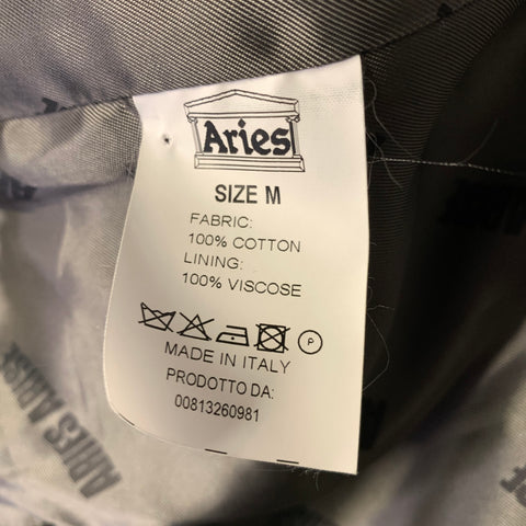ARIES Chest Size M Black Gold Print Cotton Velvet Notch Lapel Sport Coat