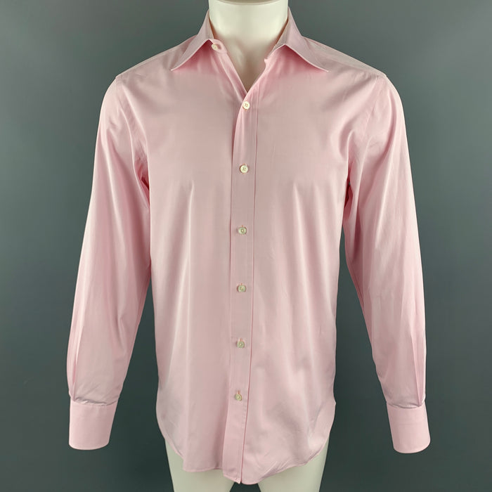 TOM FORD Size M Pink Cotton Button Up Pointed Collar Long Sleeve Shirt