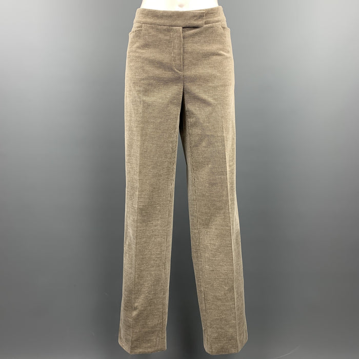 LORO PIANA Size 12 Grey Cotton Blend Corduroy Dress Pants