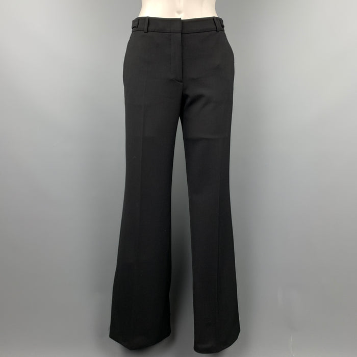 EMPORIO ARMANI Size 4 Black Wool Blend Wide Leg Dress Pants