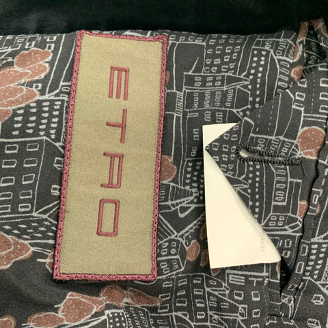 ETRO Size 40 Black Velvet Cotton Blend Peak Lapel Sport Coat