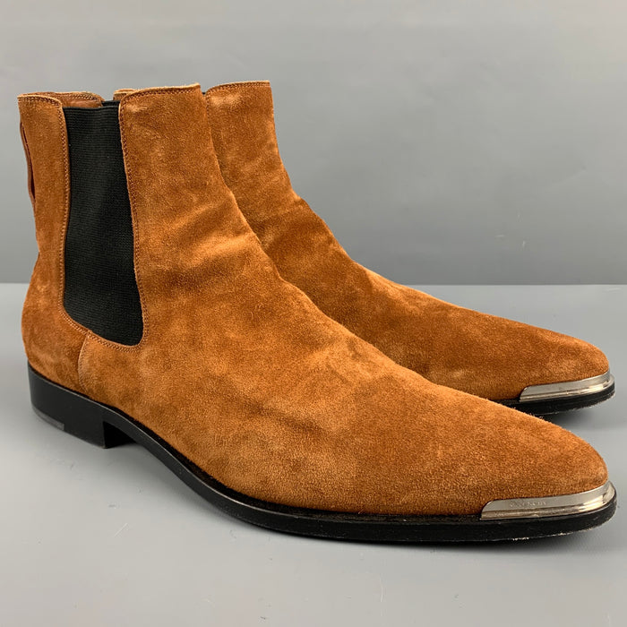 GIVENCHY Size 13 Camel Suede Chelsea Boots