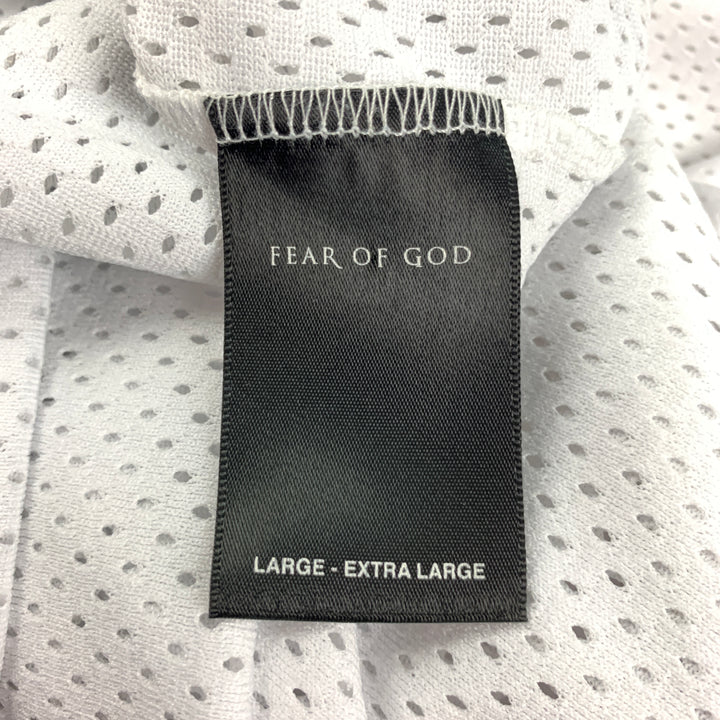 FEAR OF GOD Manuel Fifth Collection Size L/XL White Polyester / Silk Jersey Oversized T-shirt