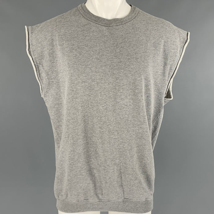 DRIES VAN NOTEN Size S Grey Cotton Sleeveless Sweatshirt