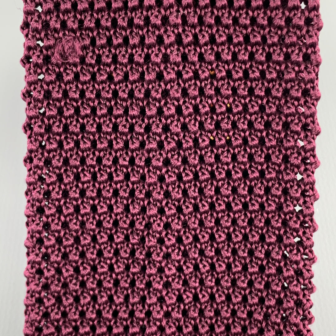 BUDD Raspberry Silk Textured Knit Tie