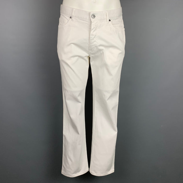 ERMENEGILDO ZEGNA Size 32 White Cotton Blend Jean Cut Casual Pants