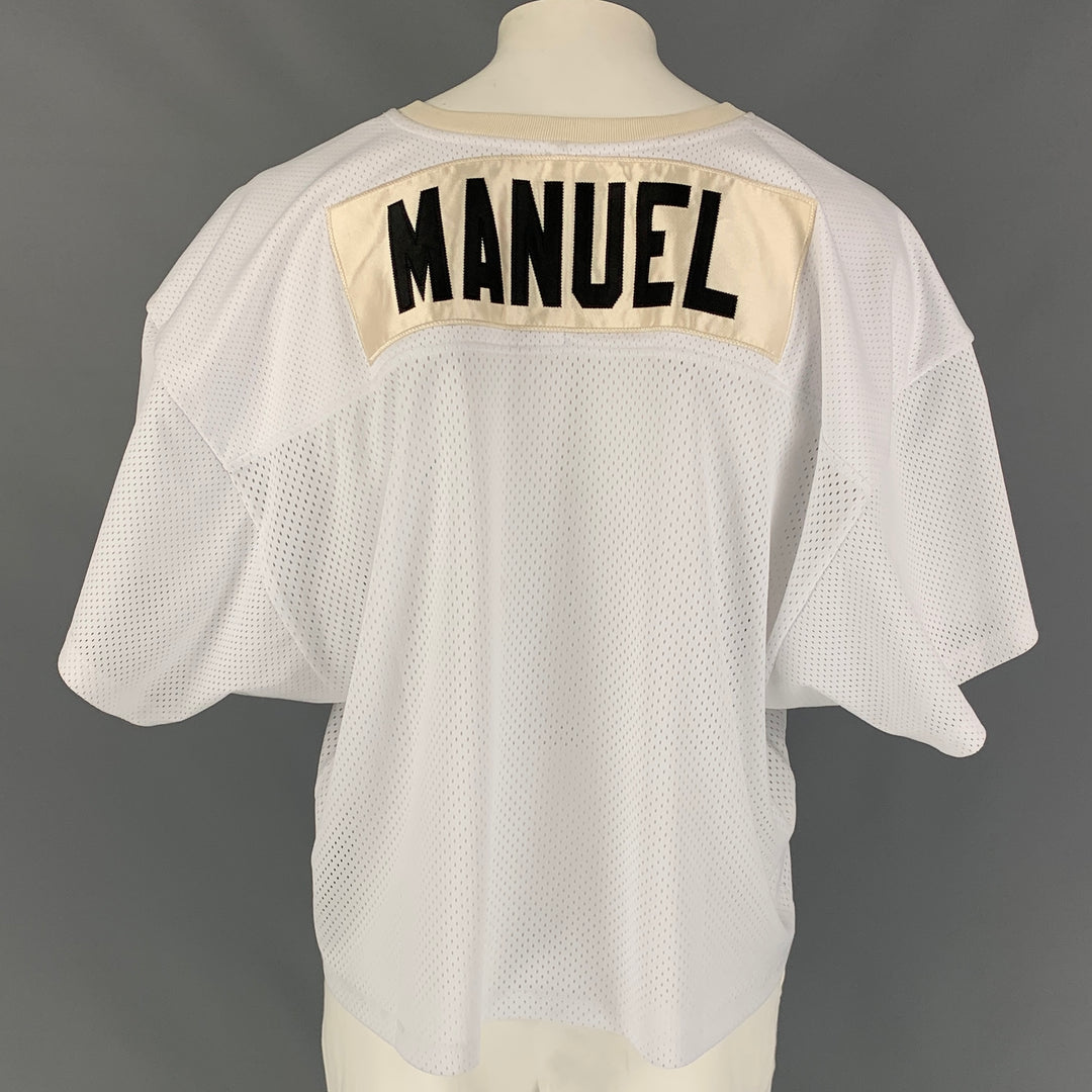 FEAR OF GOD Manuel Fifth Collection Size L/XL White Polyester / Silk Jersey Oversized T-shirt