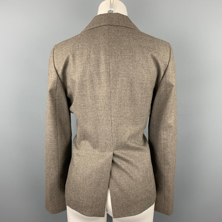 PIAZZA SEMPIONE Size L Taupe Wool Blend Notch Lapel Buttoned Blazer