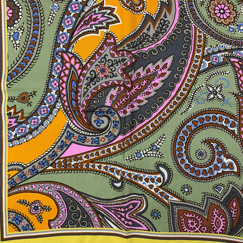 ETRO Multi-Color Paisley Silk Pocket Square