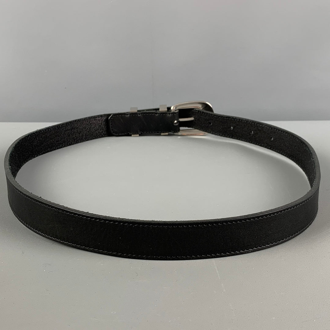 CELINE Waist Size 31 Black Leather Small Western Belt
