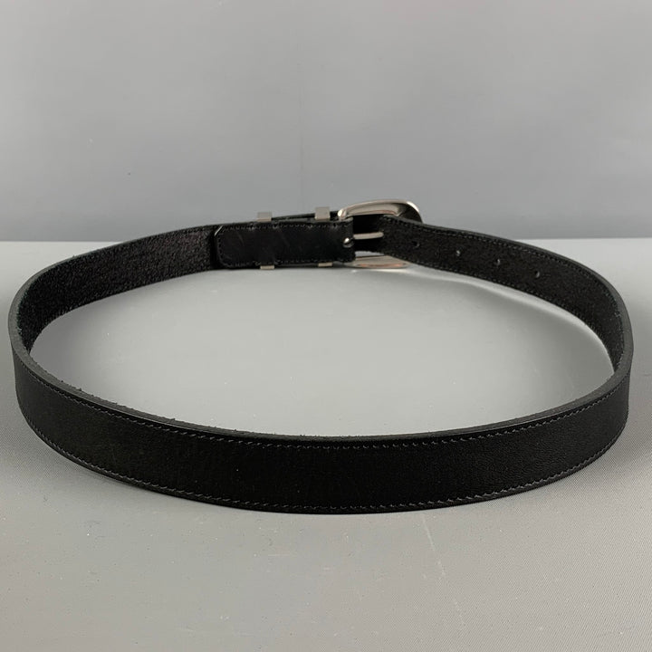 CELINE Waist Size 31 Black Leather Small Western Belt