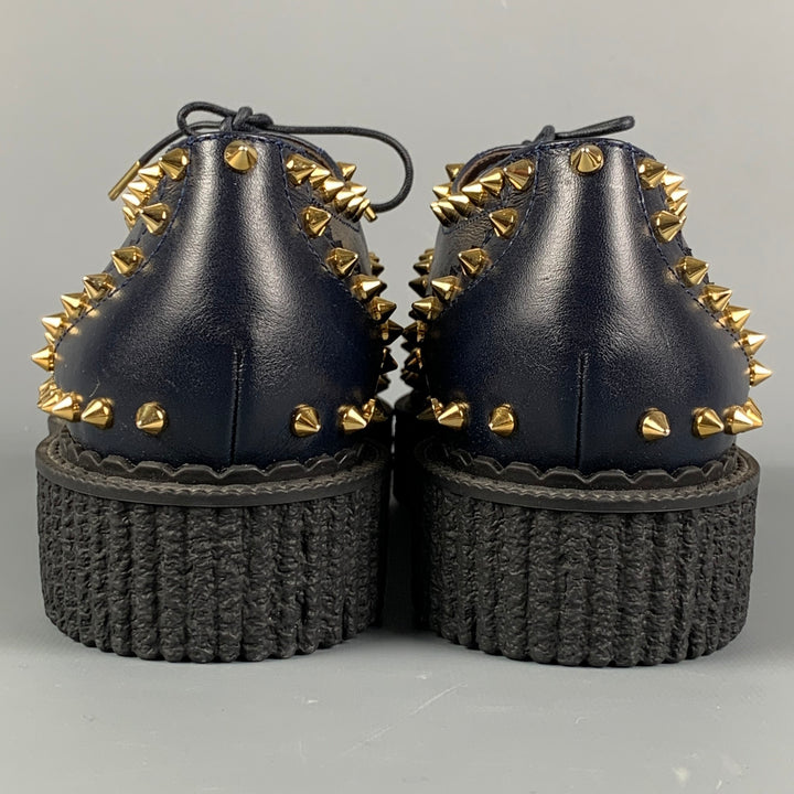 MICHAEL KORS Taille 11 Chaussures à plateforme cloutées en cuir blanc marine