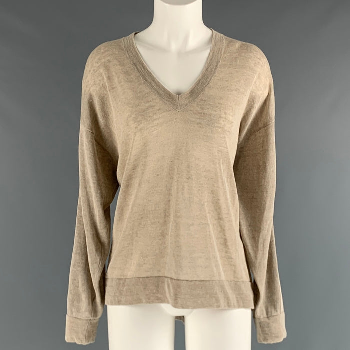 BRUNELLO CUCINELLI Talla L Jersey oversize tejidos mixtos camello