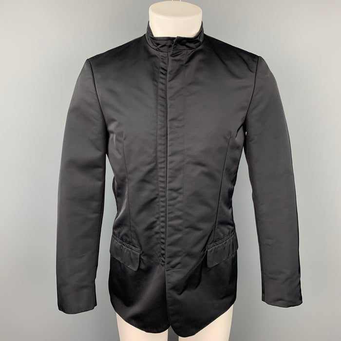 CALVIN KLEIN Size 36 Black Polyamide Hidden Snaps Jacket