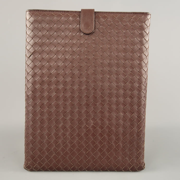 BOTTEGA VENETA Brown Intrecciato Woven Leather Ipad Tablet Case
