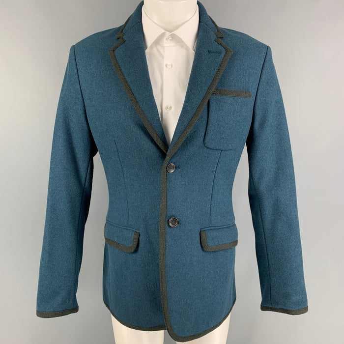 MARC by MARC JACOBS Size M Teal Charcoal Heather Wool Blend Sport Coat