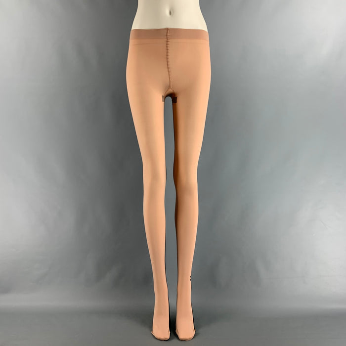 CHANEL Size M Black Nude Nylon Color Block Nylons Leggings