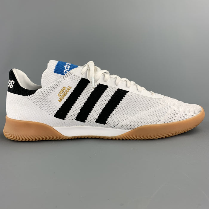 ADIDAS Size 12 White & Black Stripe Fabric Lace Up Sneakers