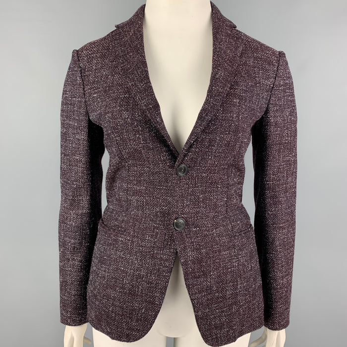 EMPORIO ARMANI Talla 10 Púrpura Gris Heather Chaqueta Blazer