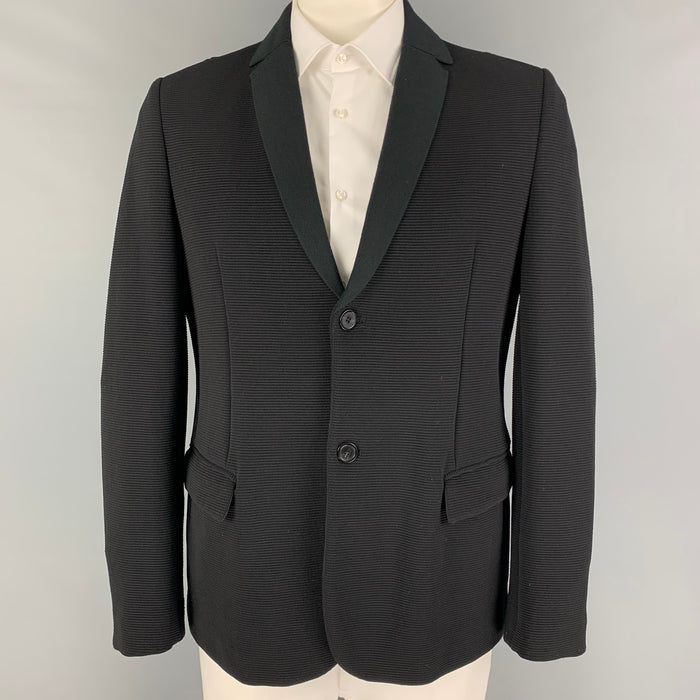 EMPORIO ARMANI Talla 46 Abrigo deportivo de mezcla de poliamida acanalado negro