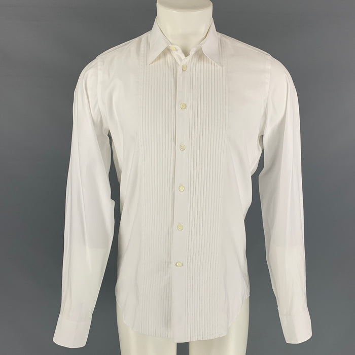 ETRO Size S White Cotton Tuxedo Long Sleeve Shirt