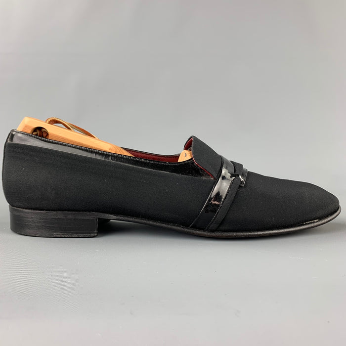 BALLY Adante Size 11 Black Silk Slip On Loafers