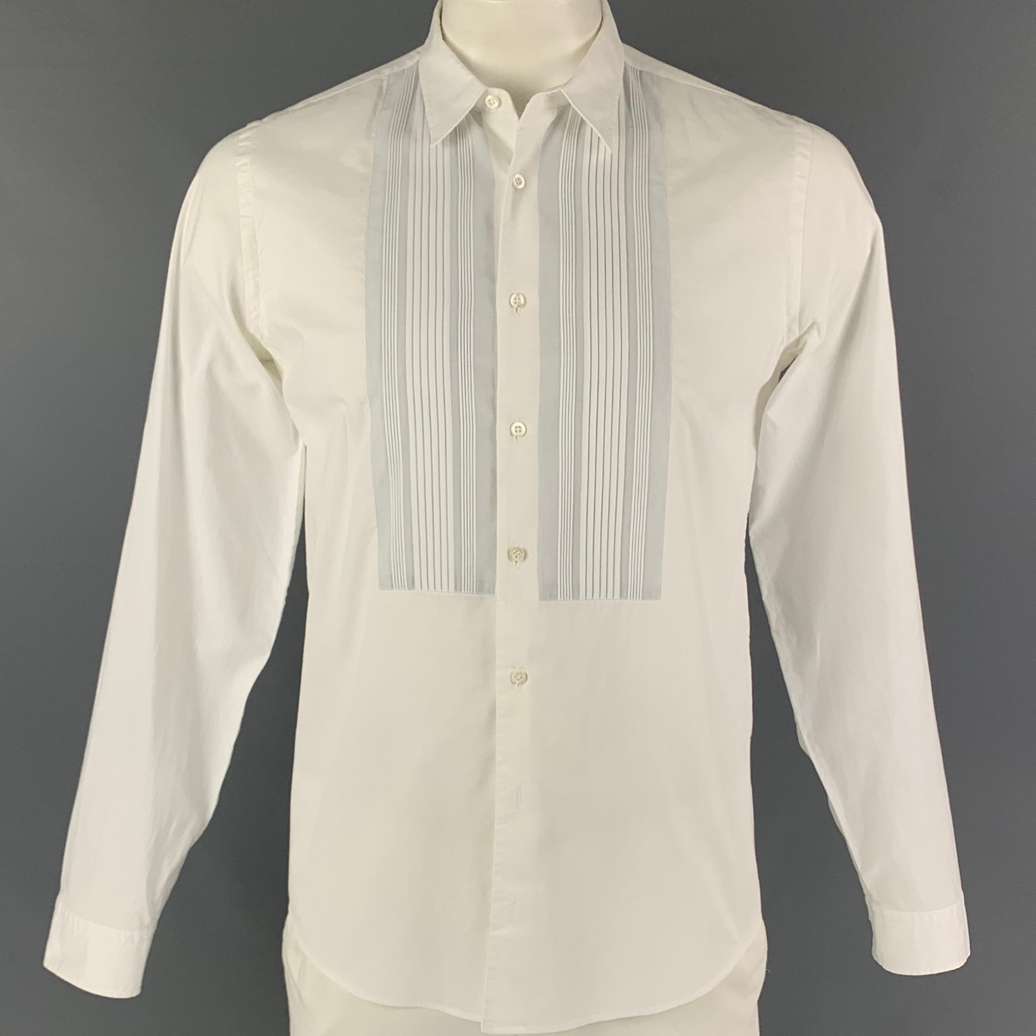 20ss 15＋ gucci Cotton Tuxedo Shirt GUCCI Size L White Cotton Tuxedo Long Sleeve Shirt – Sui Generis