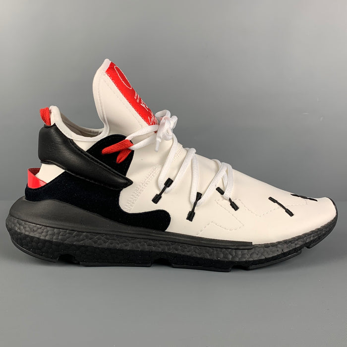 Y-3 by YOHJI YAMAMOTO Size 12 Black White Mixed Fabrics Low Top Sneakers