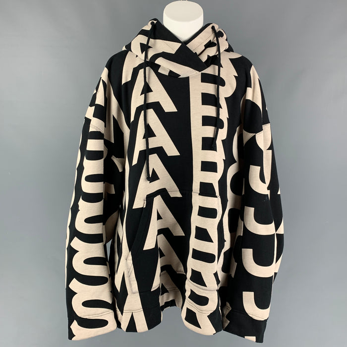MARC JACOBS Chaqueta con capucha y logo de algodón en color crema y negro Talla XS
