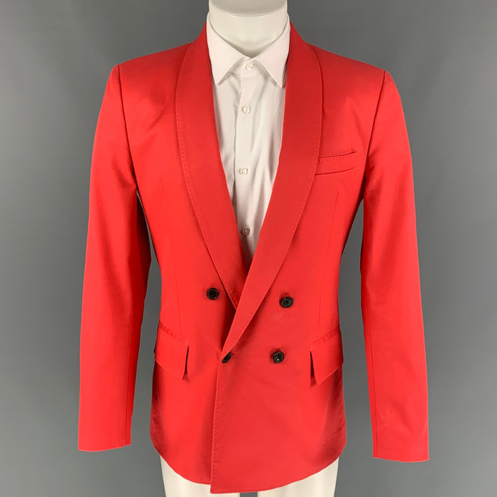 DSQUARED2 Size 38 Orange Cotton Shawl Collar Sport Coat