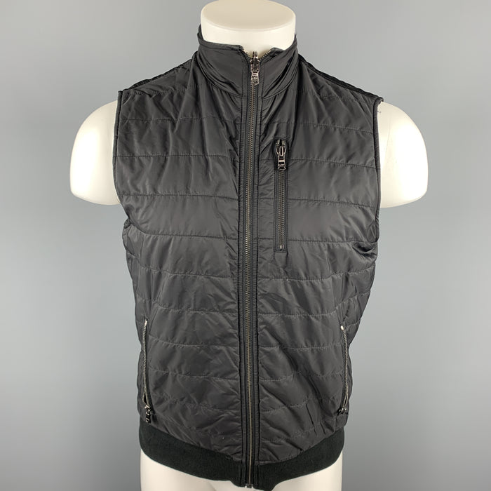 MICHAEL KORS Size S Black Quilted Nylon Zip Up Vest
