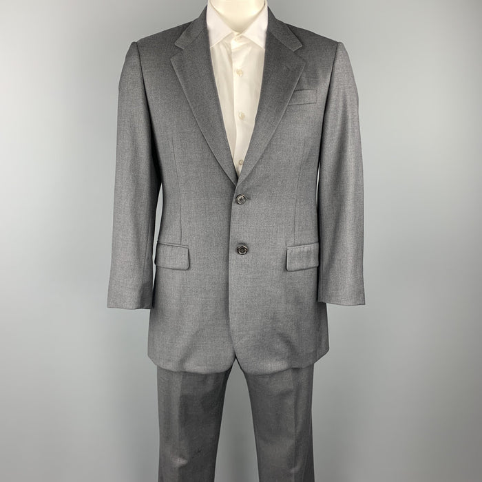 PRADA 40 Regular Gray Wool Notch Lapel Suit
