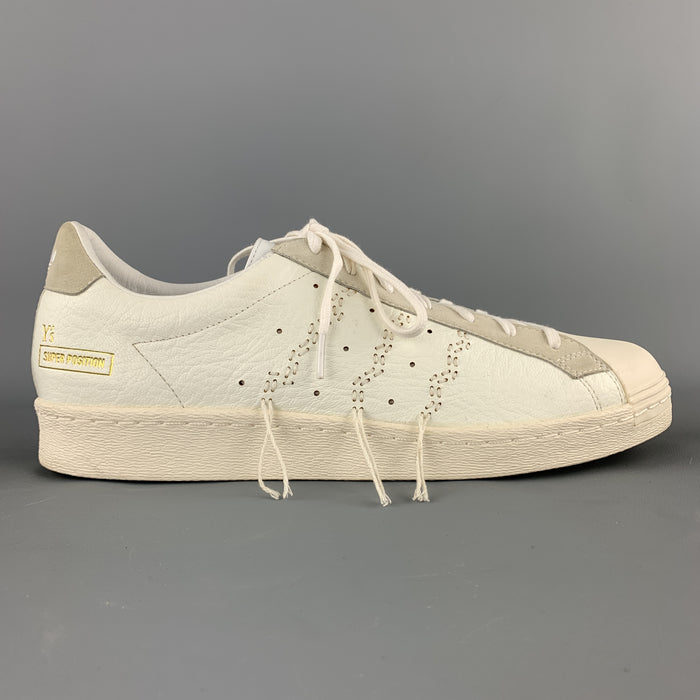 Y's ADIDAS Size 11 White Stitched Leather SUPER POSITION Sneakers