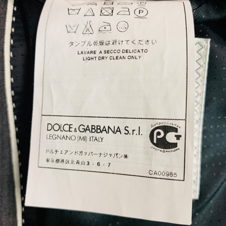 DOLCE & GABBANA Size 42 Black Grey Wool Blend Sport Coat