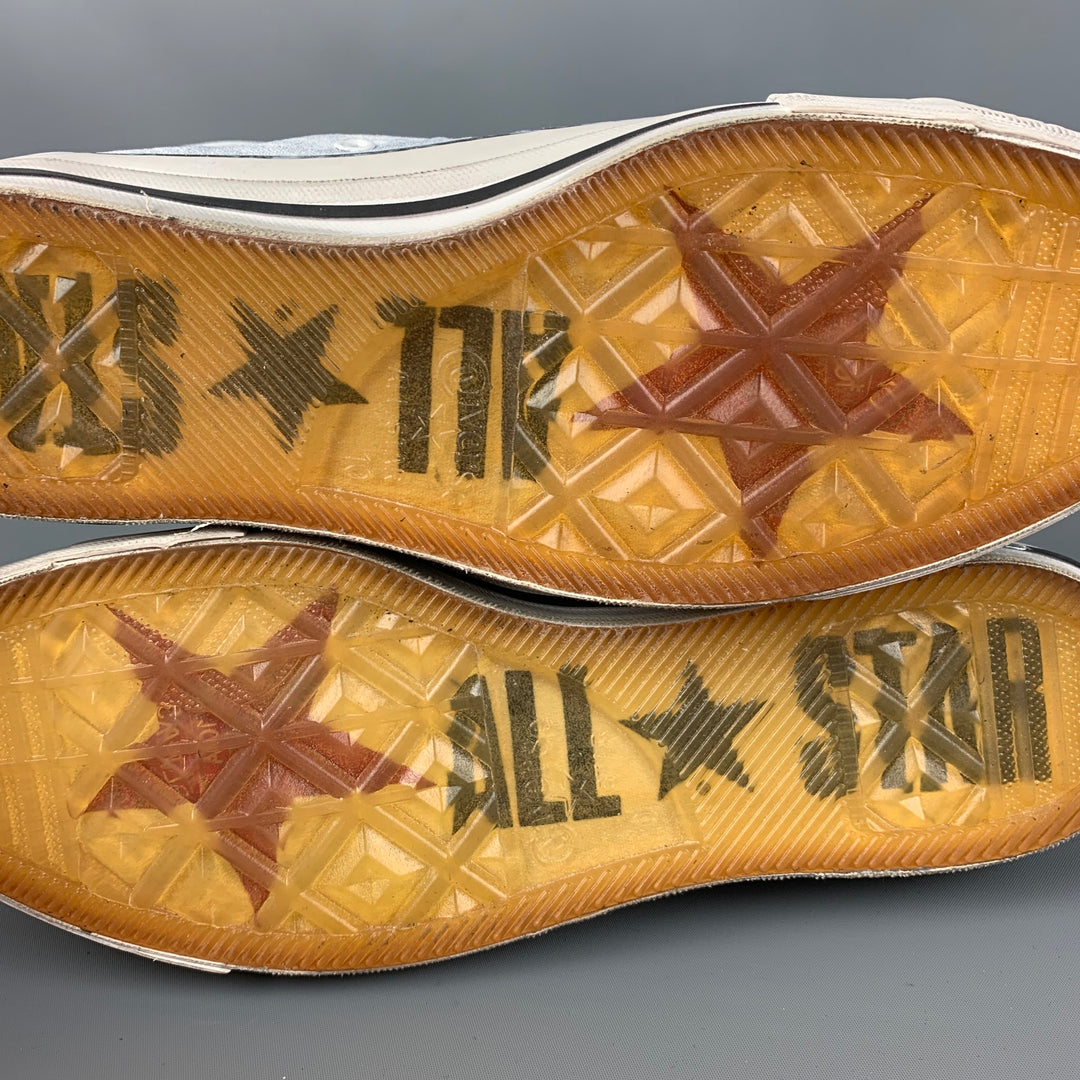 JOHN VARVATOS x CONVERSE Taille 10 Baskets montantes en toile peintes blanches