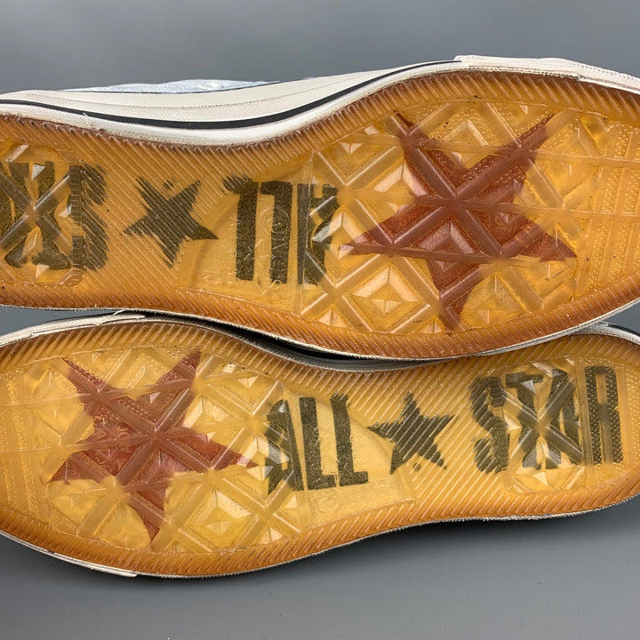 JOHN VARVATOS x CONVERSE Taille 10 Baskets montantes en toile peintes blanches