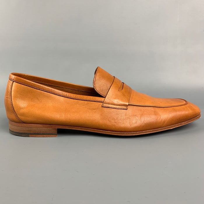 PAUL SMITH Talla 10.5 Mocasines sin cordones de cuero color canela