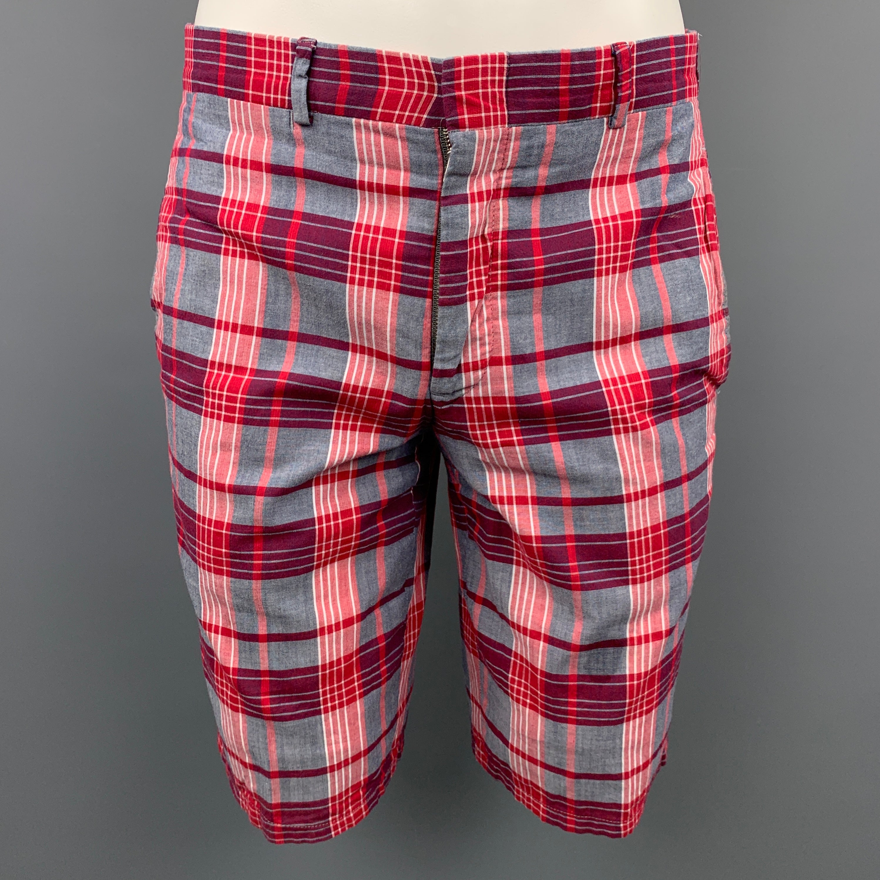 NWT Gitman Vintage Red & White Check Plaid Shorts Men's 50s